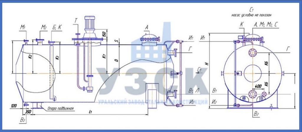 Чертеж емкости ГКК в Мурманске